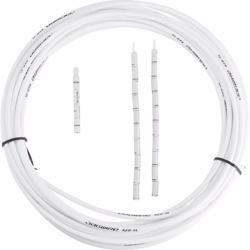 Jagwire KEB-SL Bremszugaußenhülle 5 mm x 10 m Weiß - Kevlar-Verstärkt mit Slick-Lube