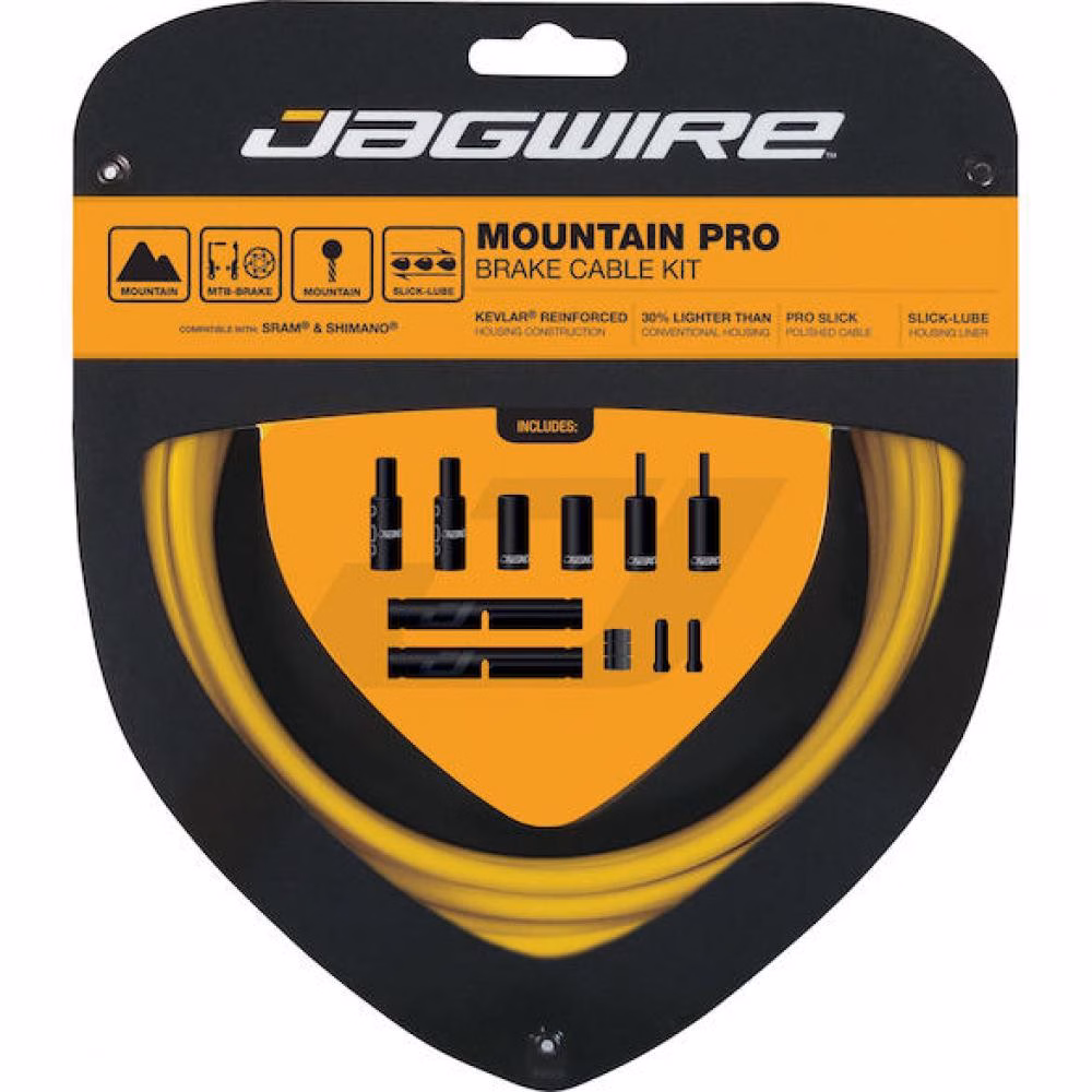 Jagwire Mountain Pro Bremszugset Kevlar-verstärkt Gelb - Präzise Bremsleistung
