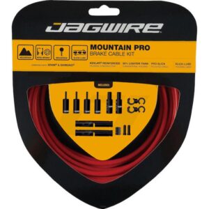 Jagwire Mountain Pro Bremszugset Kevlarverstärkt Rot - MTB Bremskabel mit Slick-Lube