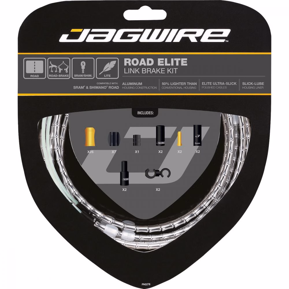 Jagwire Road Elite Link Bremszugset Silber - Leicht & präzise für SRAM/Shimano