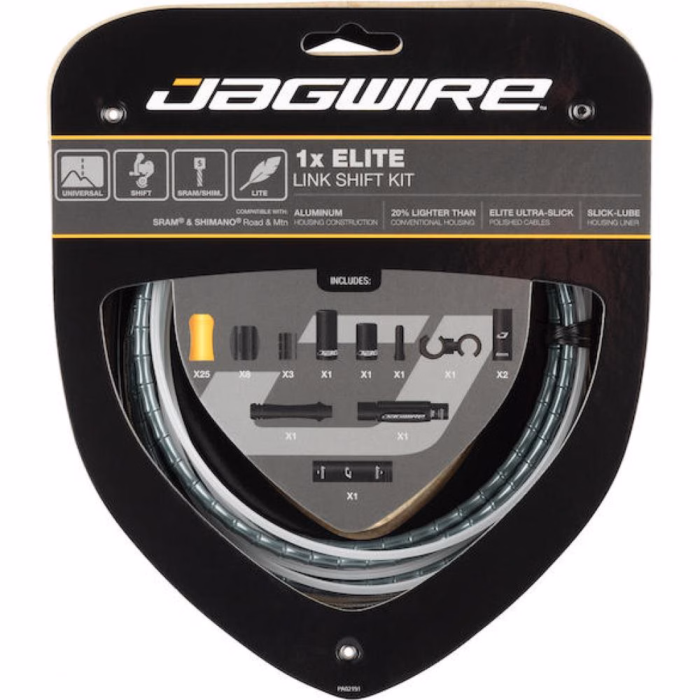 Jagwire Schaltzugset Road & Mountain Elite 1x Grau - leichte, präzise Schaltperformance
