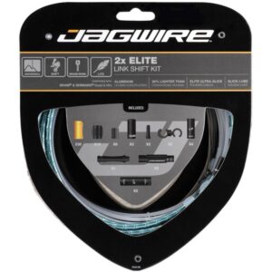 Jagwire Schaltzugset Road & Mountain Elite Link 2x Ltd. Celeste - maximale Schaltpräzision