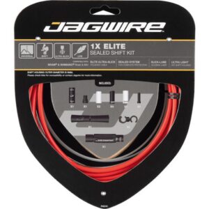 Jagwire Schaltzugset Road & Mountain Elite Sealed 1x Rot - Vollständiger Schutz & Präzision