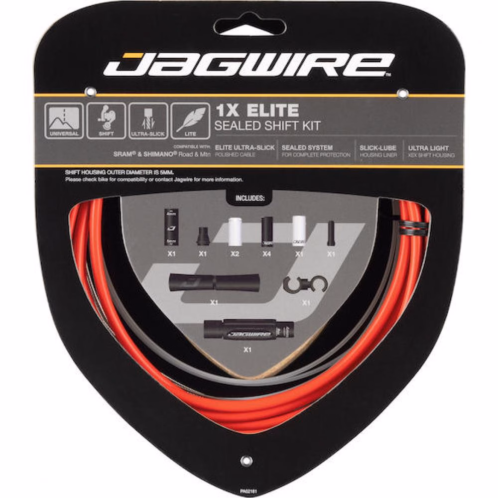 Jagwire Schaltzugset Road & Mountain Elite Sealed 1x Rot - Vollständiger Schutz & Präzision