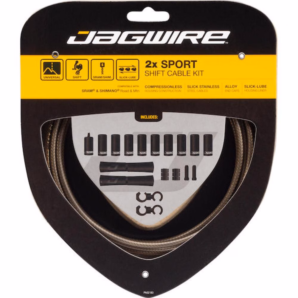 Jagwire Schaltzugset Road & Mountain Sport Universal-Länge Carbon/silber - präzise Schaltperformance