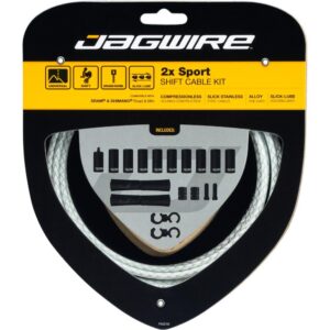 Jagwire Schaltzugset Road & Mountain Sport Universal Weiß geflochten - präzise Schaltperformance