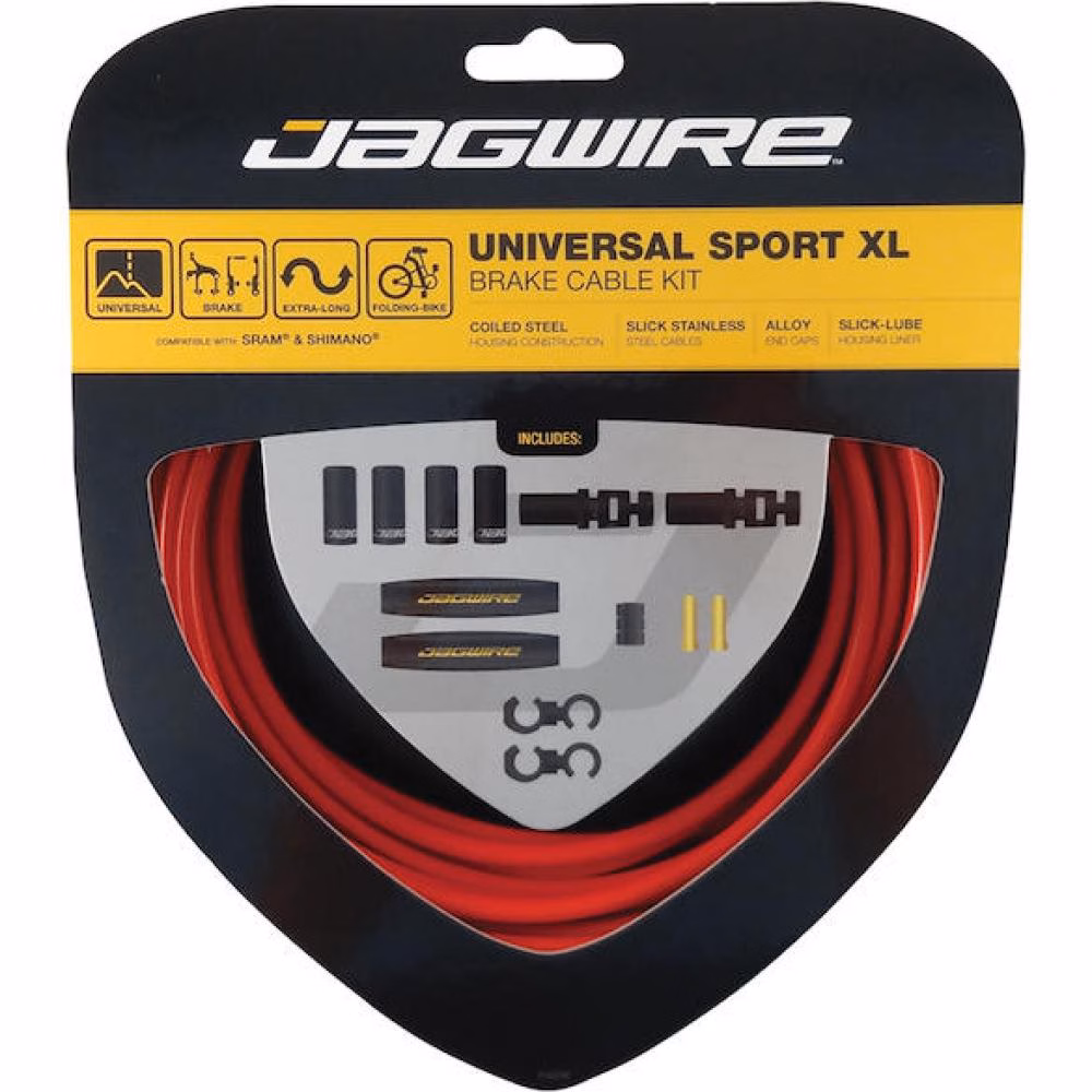 Jagwire Universal Sport XL Bremszugset Rot - Extra lange Außenhüllen für MTB & Rennrad