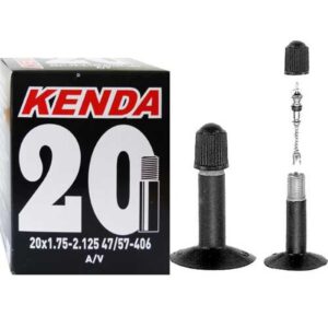 Kenda Fahrradschlauch 20x1.75-2.125 AV35 47-57/406 ETRTO 516307  hochwertiger Butyl-Gummi, Autoventil 35mm, passend für BMX und 20-Zoll-Räder