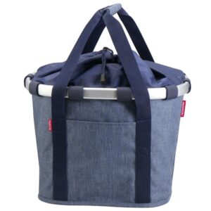 KLICKfix Bikebasket Reisenthel twistblue Fahrradkorb 28x26x35 cm - Abnehmbare Fahrradtasche mit Klicksystem