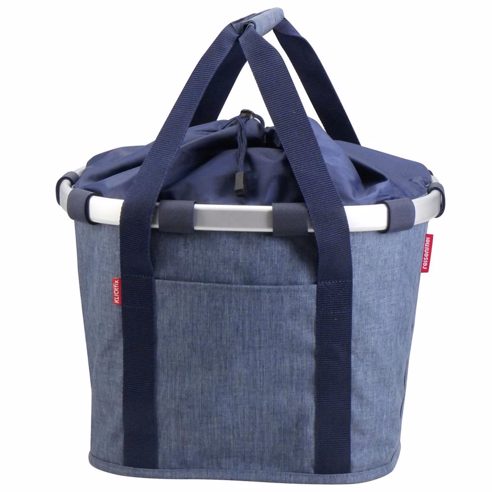 KLICKfix Bikebasket Reisenthel twistblue Fahrradkorb 28x26x35 cm - Abnehmbare Fahrradtasche mit Klicksystem