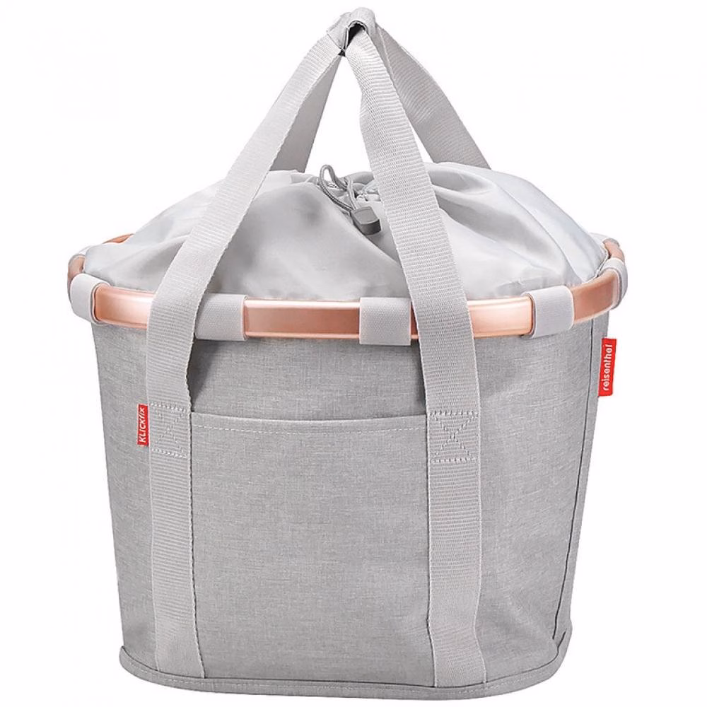 KLICKfix Bikebasket Reisenthel twist sky rose - Fahrradkorb 28x26x35 cm mit Adapter - Fahrradtasche