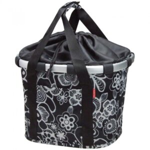 KLICKfix Fahrradkorb Fahrradtasche Bikebasket Reisenthel fleur schwarz 35x28x26 cm