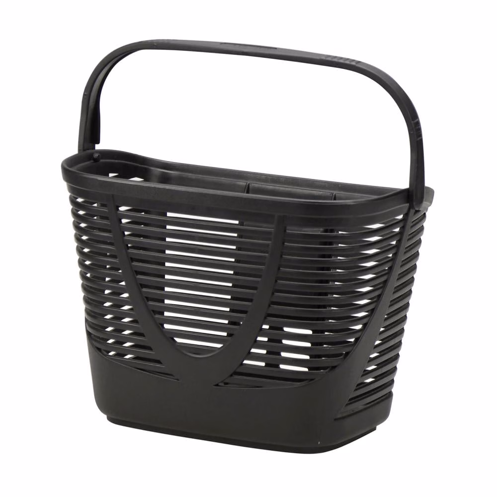 KLICKfix Fahrradkorb Lamello Mini - Lenkerkorb aus Polypropylen - 12 Liter - 32 x 24 x 22 Zentimeter - schwarz - ohne Adapter