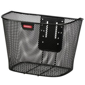 KLICKfix Festkorb schwarz 16L  fester Lenkerkorb 35x26x25cm, 880g, max. 7kg Belastung, inkl. Halter für Ø 22-26mm Lenker, patentierte Seilabspannung für stabile Position