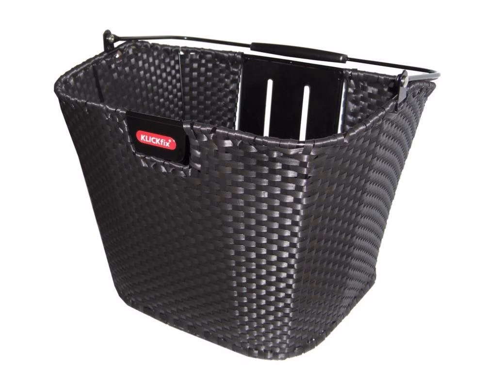 KLICKfix Structura Fahrradkorb schwarz Lenkerkorb 27x25x34 cm, abnehmbar, stabile Korbstruktur