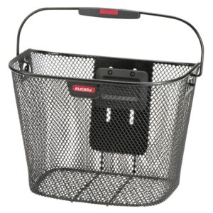 KLICKfix Uni Fahrradkorb schwarz Lenkerkorb 16 L, feinmaschig, höhenverstellbar, mit Adapterplatte