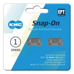 KMC Snap-On Wide EPT 1s Verschlußglied 1-fach Wide silber - moderne Ausführung