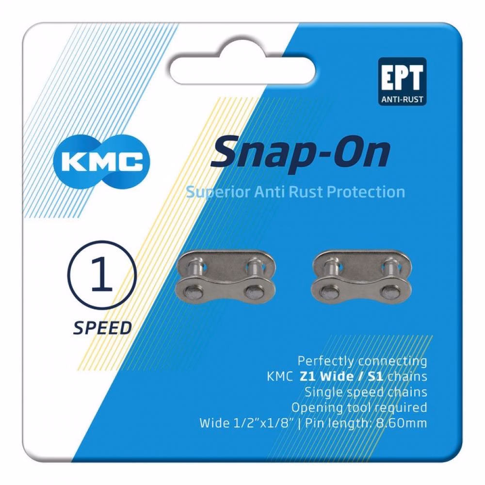KMC Snap-On Wide EPT 1s Verschlußglied 1-fach Wide silber - moderne Ausführung