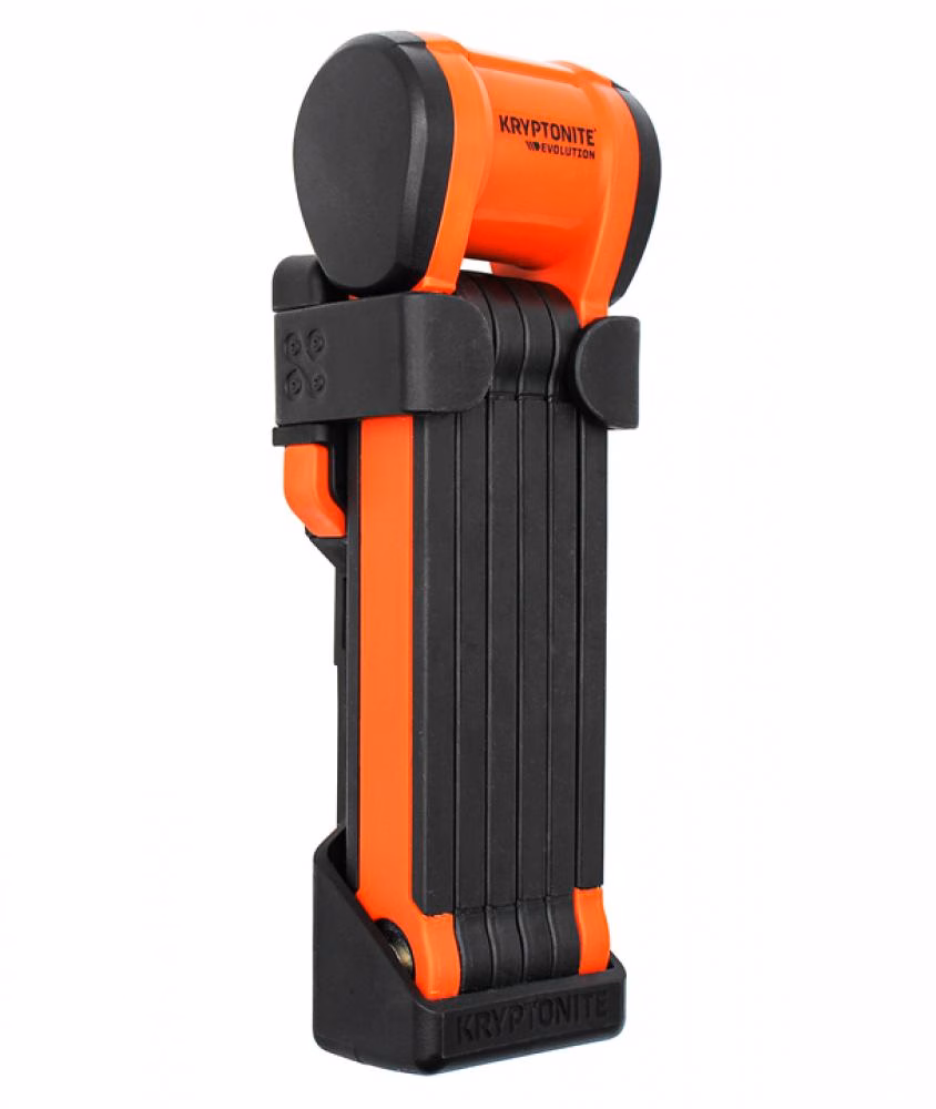 KRYPTONITE Evolution 790 Faltschloss 90cm - 5 4 mm gehärteter Stahl Sicherheitsstufe 7/10 gummierte Glieder zum Lackschutz 360° drehbarer Schlosskopf inkl. Klick-Rahmenhalterung