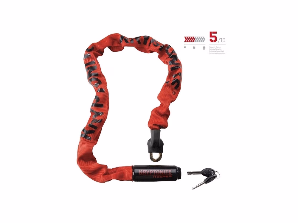 Kryptonite Keeper 785 + Chain Kettenschloss (rot | 85cm)