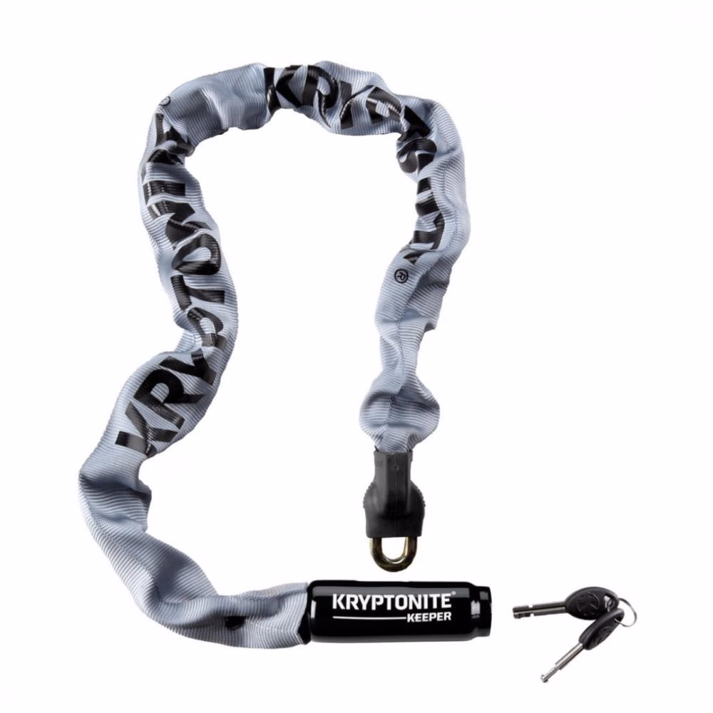 Kryptonite Keeper 785 I.C. Kettenschloss, 85 cm, 7 mm 3T Manganstahl, wetterfester Nylonüberzug, 2 ergonomische Schlüssel, Bohr- und Picking-resistenter Scheibenzylinder