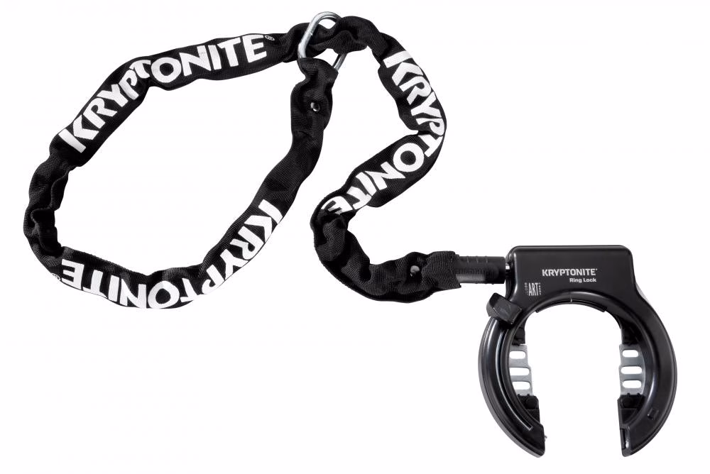 Kryptonite Rahmenschloss 512 mit Kette, ART2 geprüft, 100 cm Länge, schwarz, inkl. 2 Schlüssel, ideal für City- und E-Bikes