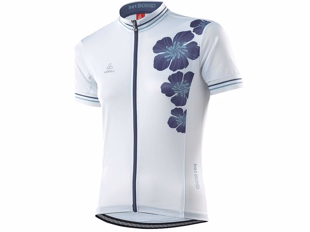 Löffler Fahrradtrikot Hotbond FZ Damen (weiß / blau) Größe:34
