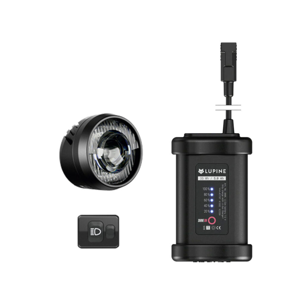 Lupine SL Nano AF V2 StVZO Bundle Fahrradbeleuchtung inkl. 5.0 Ah Akku & 31,8 mm Schnellspanner