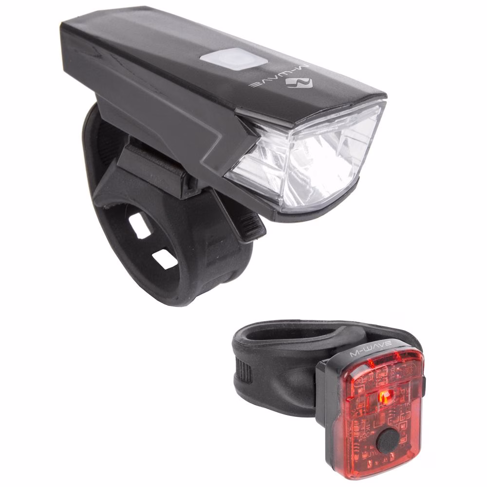 M-WAVE Atlas K 15 USB Akku-Beleuchtungsset - 30 Lux StVZO