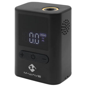 M-WAVE Elumatik Pocket Akku-Minipumpe 8 bar USB-C digital - kompakte E-Pumpe für AV/FV inkl. Adapter & Tasche