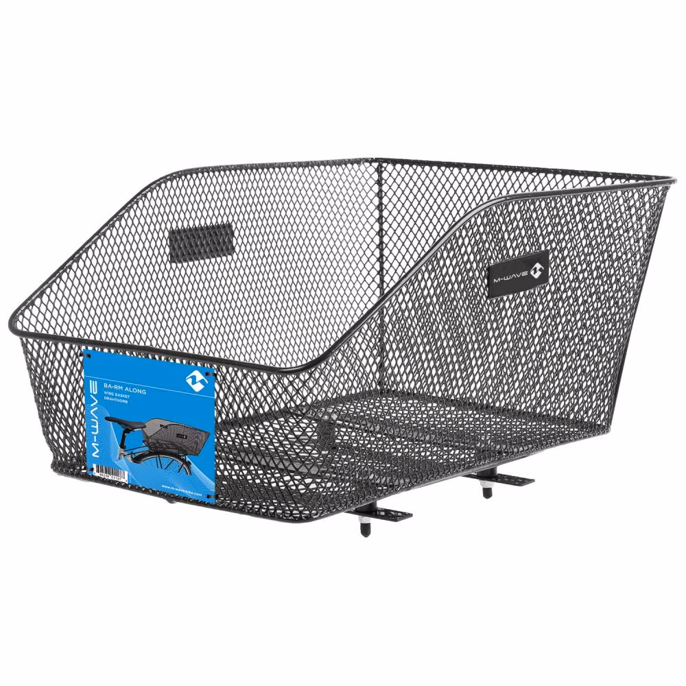M-Wave Hinterradkorb BA-RM Along, 20 Liter, Stahl, schwarz, 45x30x20/13 cm, ideal für Gepäckträger, robust und langlebig