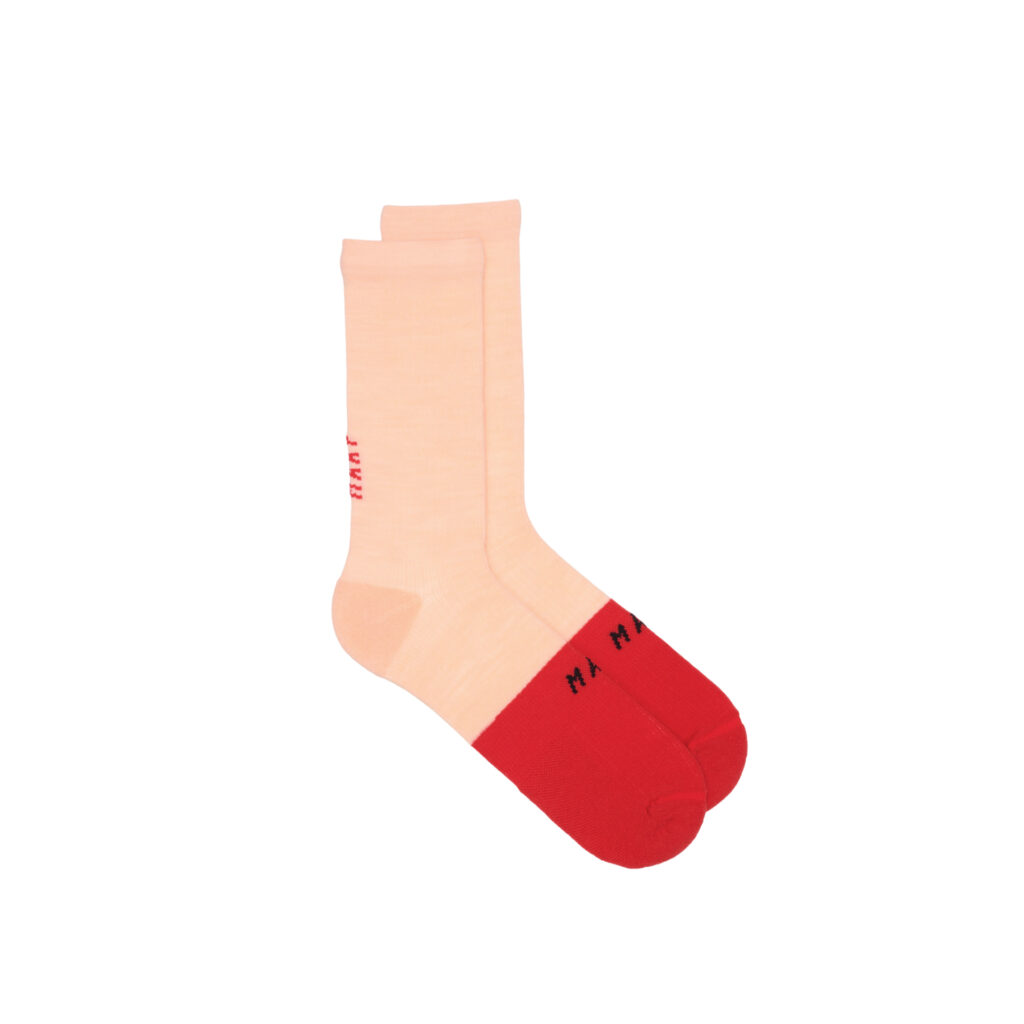 MAAP Team Merino Sock Fahrradsocken XS/EU 35-36 carmine/fluoro orange