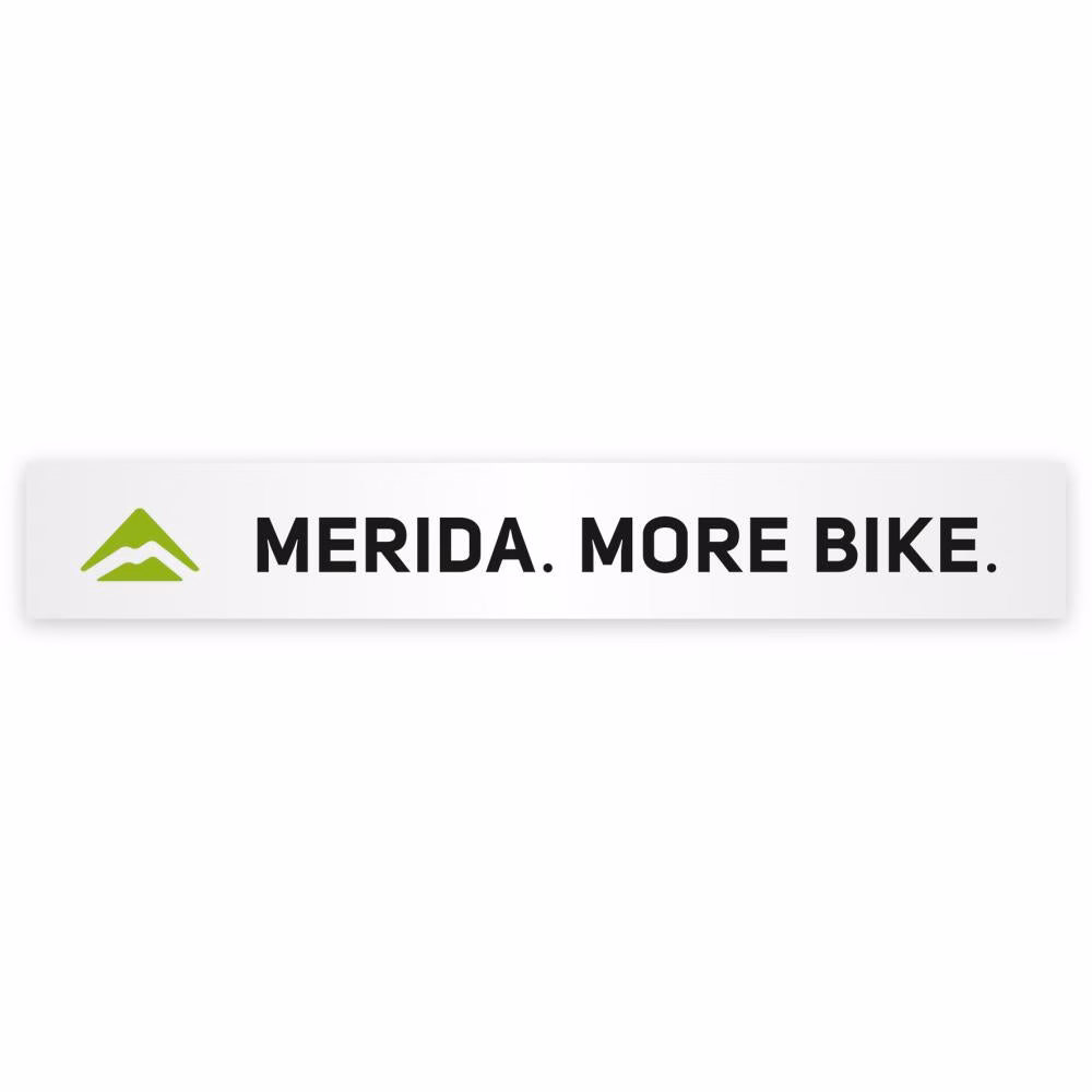 Merida Aufkleber MERIDA. MORE BIKE. 100 x 15 mm Weiß - stilvolles Bike-Dekor