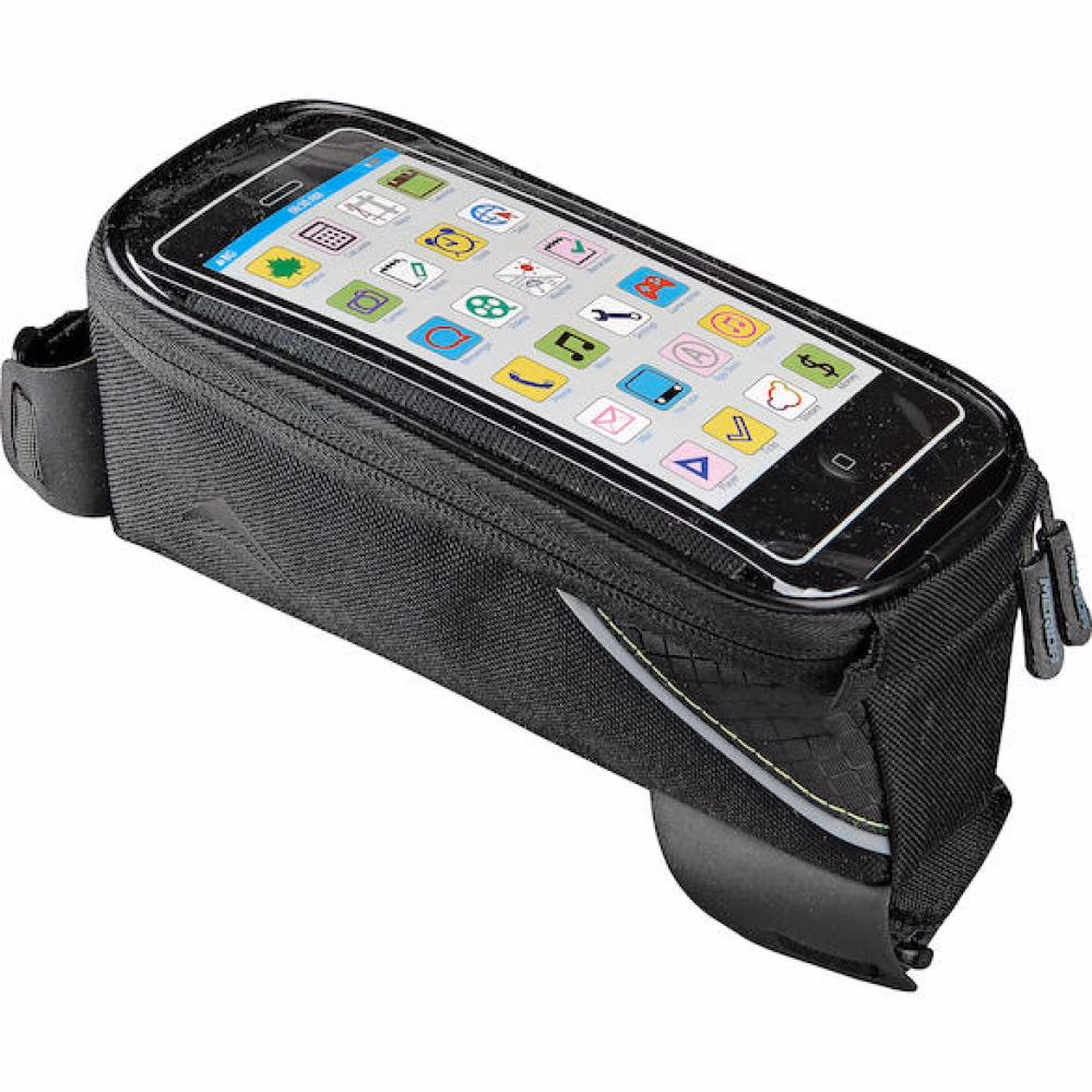 Merida Oberrohrtasche Smartphone Touchscreen L Schwarz - Wasserfeste Fahrradtasche mit Griffbereitschaft