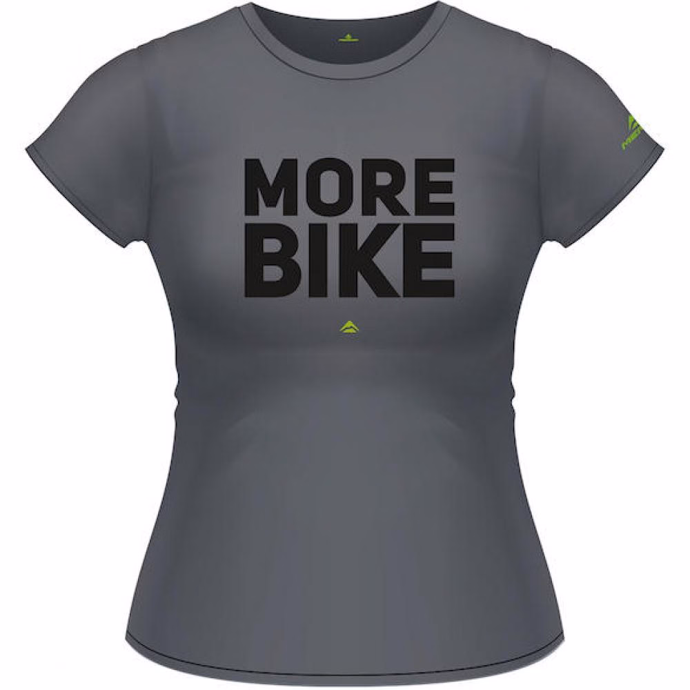 Merida T-Shirt MORE BIKE Edition Damen L Grau - komfortables Bike-Lifestyle Shirt