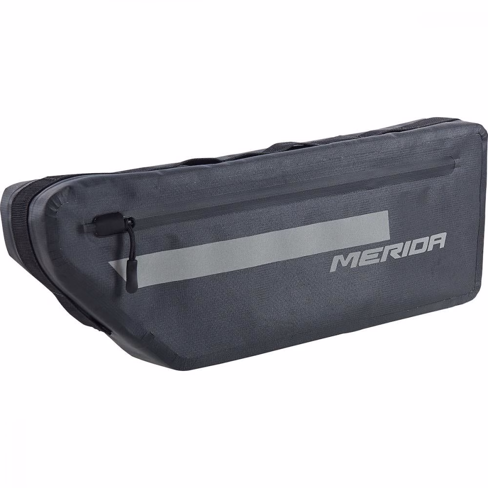 Merida Travel Bag M Rahmentasche Schwarz - Wasserdichte Bikepacking Tasche 44x7x15 cm