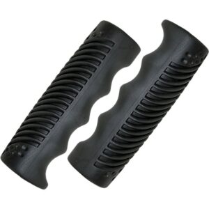 Messingschlager Griffe 110 mm schwarz - ergonomische Fahrradgriffe aus rutschfestem Gummi, komfortabler Halt, vibrationsdämpfend 1 Paar