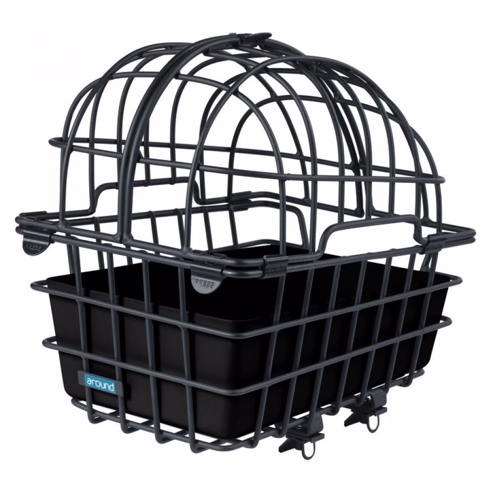 Mijnen Pieper Hinterrad-Tierfahrradkorb Luna Alu schwarz 50x36x50cm mit Fix-System