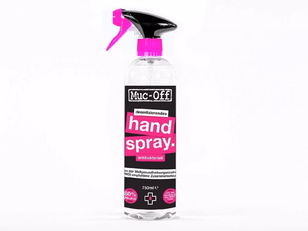 Muc-Off Antibacterial Hand Sanitising Spray 750ml Pink - WHO-empfohlenes Handdesinfektionsspray