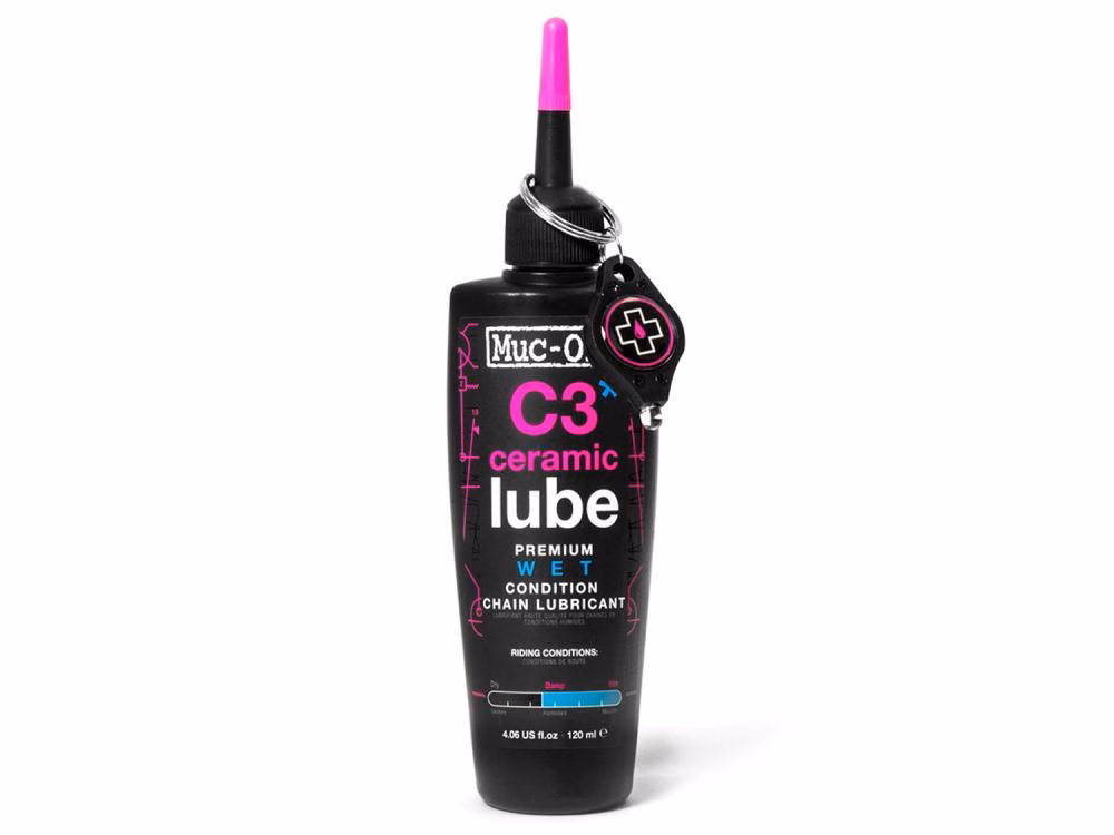 Muc-Off C3 Wet Ceramic Lube 120ml, Keramik-Kettenöl nass, pink, ideal für nasse Bedingungen, extrem langlebig, mit Pipettensystem