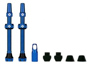 Muc-Off Tubeless Ventile V2 Universal 44 mm Blau - Flugzeugaluminium für MTB & Rennrad