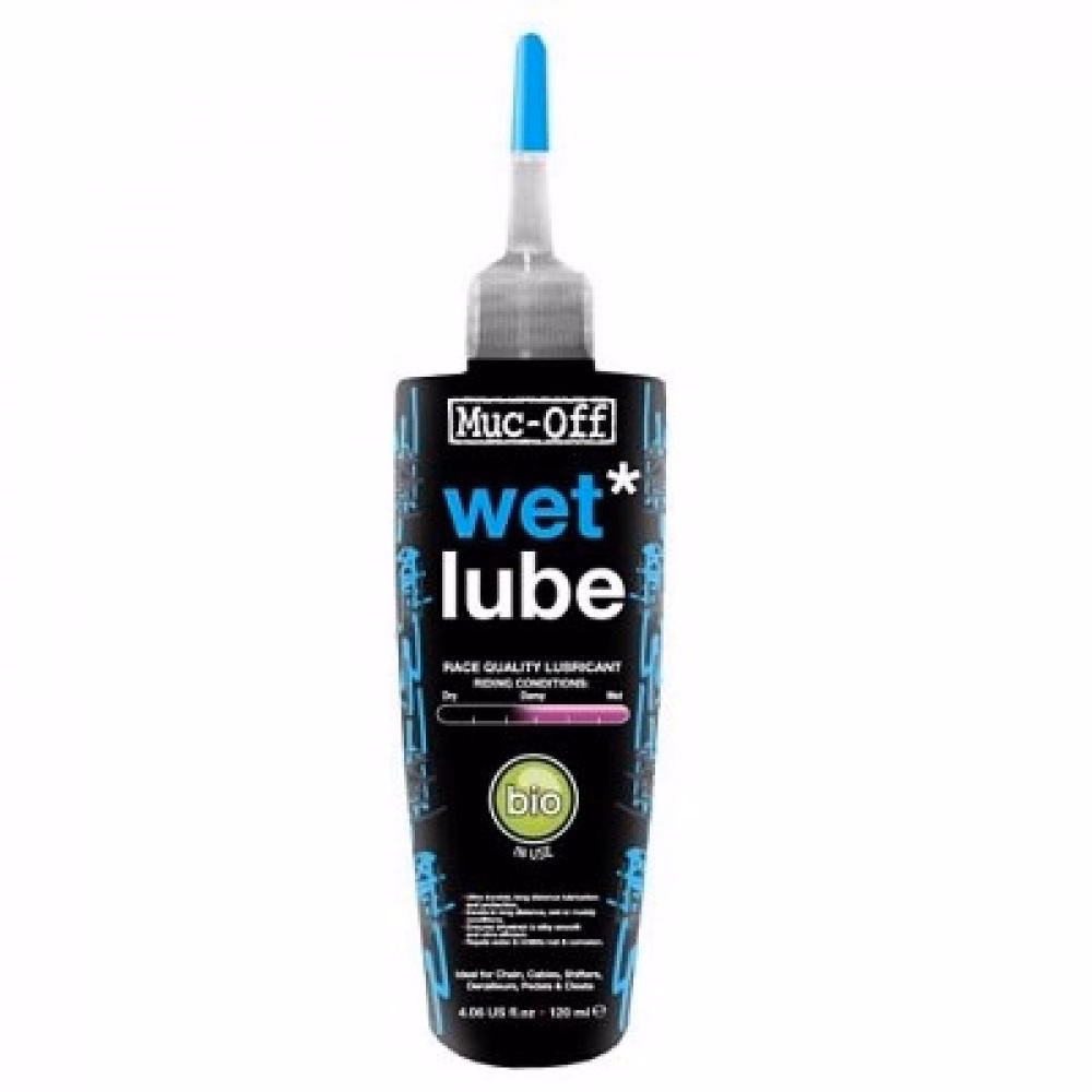 Muc-Off Wet Lube 120 ml - Biologisch abbaubares Kettenschmiermittel, wasser- und schlammfest, mit Keramik- & Druck-Additiven
