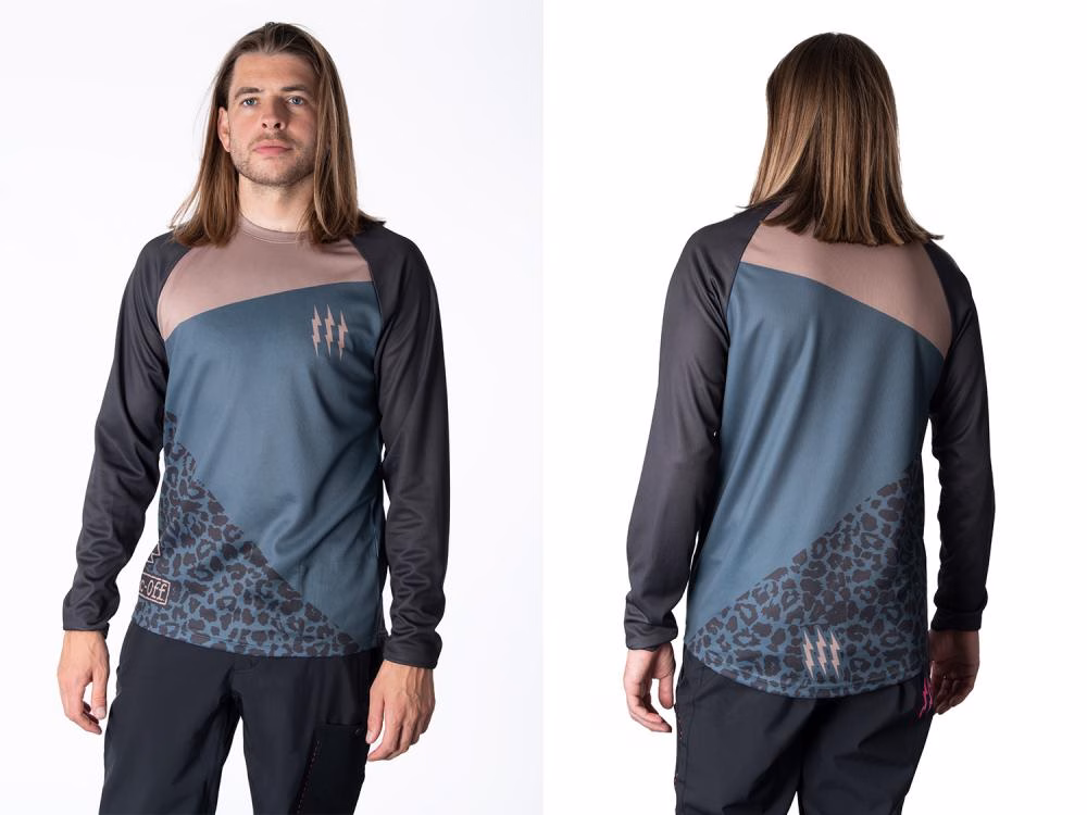 Muc Off Long Sleeve Riders Jersey Grey Stone Leopard M