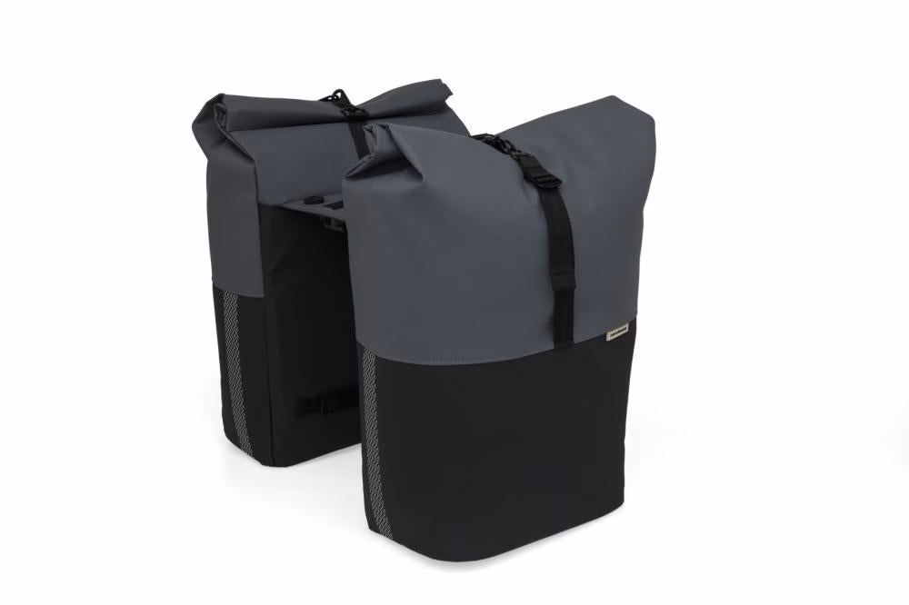 New Looxs Tasche Nyborg Double MIK Light 2x20L Grey/Black - geräumige Doppel-Fahrradtasche