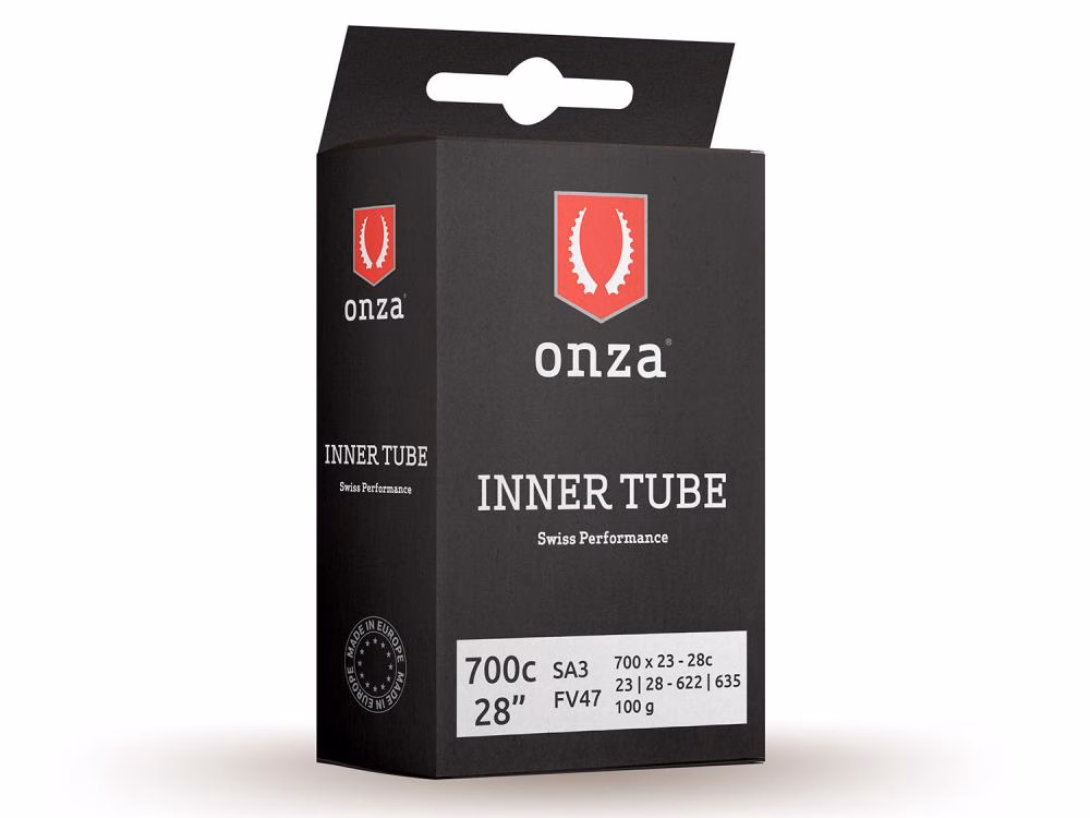 Onza Tires Tube SA3, 700x23C-28C, 0.9mm, Presta FV47mm, black, 700C