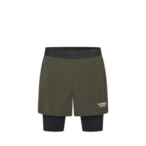 Pas Normal Studios Balance 2-in-1 Shorts Kurze Laufhose mit Innenshorts M dark olive