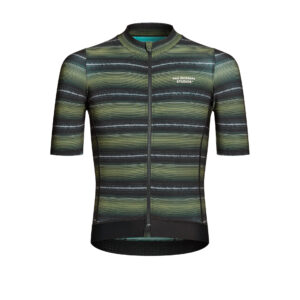 Pas Normal Studios Essential Jersey kurzarm Fahrradtrikot Herren S light olive stripe