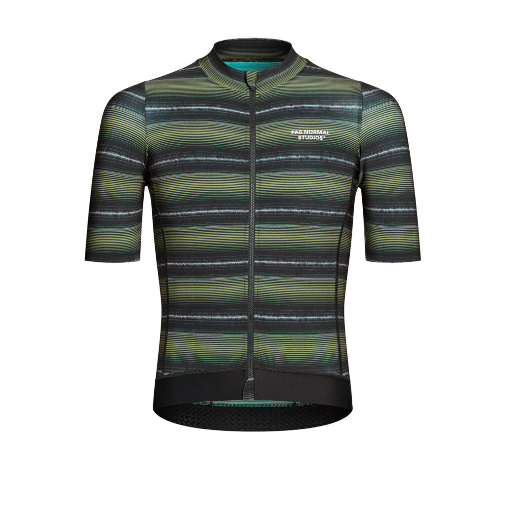 Pas Normal Studios Essential Jersey kurzarm Fahrradtrikot Herren XL light olive stripe