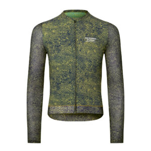 Pas Normal Studios Essential Light Long Sleeve Jersey Langarm Radtrikot Herren L aop grain dark lime