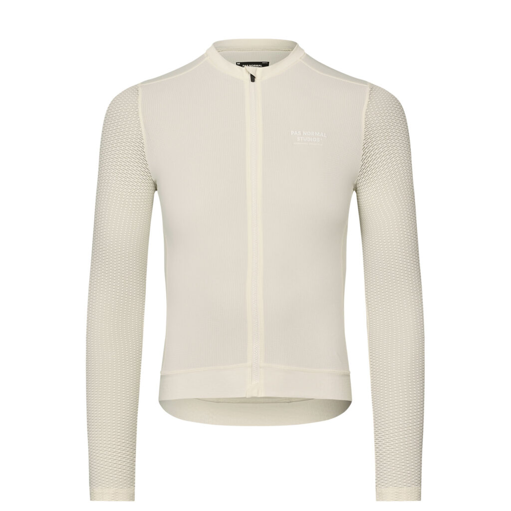 Pas Normal Studios Essential Light Long Sleeve Jersey Langarm Radtrikot Herren XL off white
